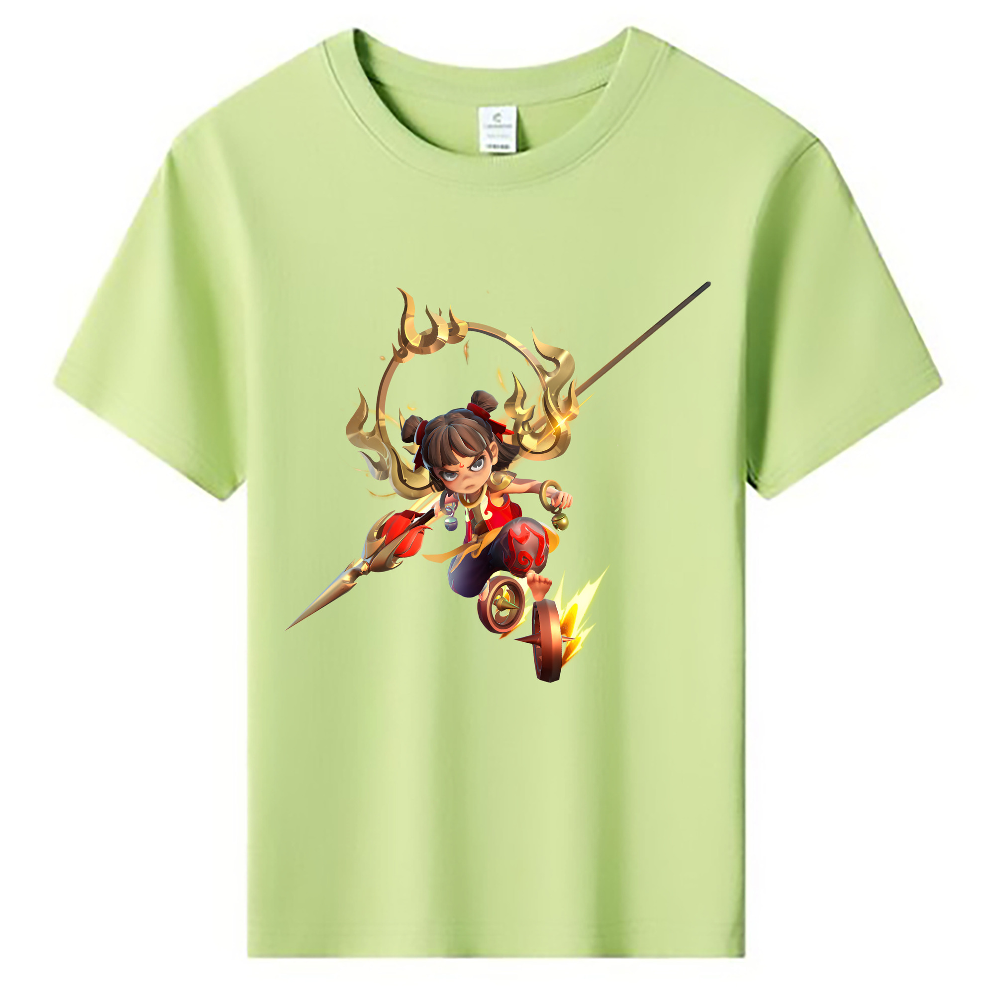 （画像用） Ne Zha 2 ナタ 魔童の大暴れ 綿100％キッズTシャツ（フロントプリント）